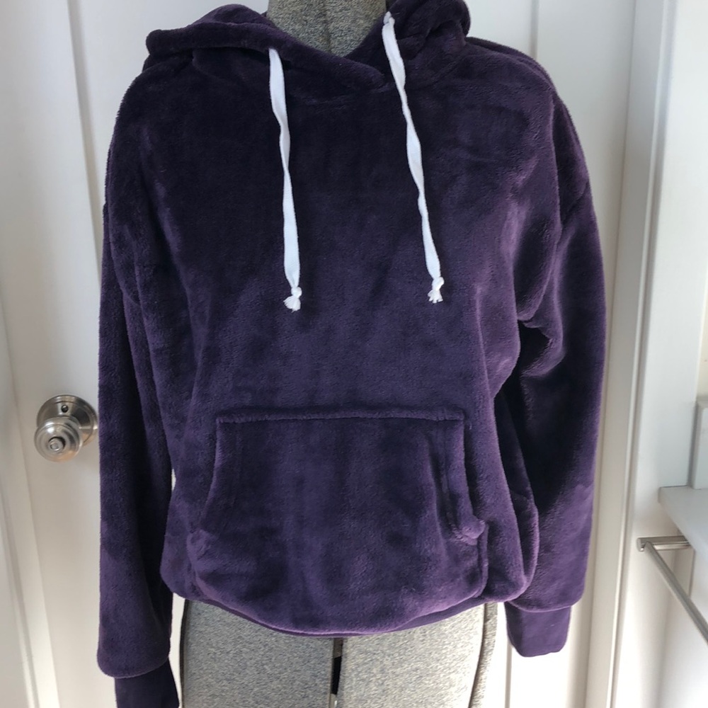 Trendy Fuzzy purple hoodie